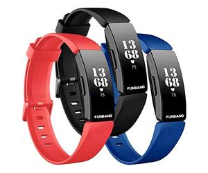 FunBand Fitbit Inspire & Inspire HR Correa,Edición Especial Soft Silicona Deportes Recambio de Pulseras Ajustable Reemplazo Accesorios Compatible para Reloj Fitbit Inspire & Inspire HR