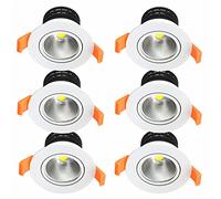FunBegin Foco Led Techo Empotrado Downlight Regulable Empotrables Redondo Buey Ojos Foquitos para Baño Cocina 7W Spot Light Driver incluido 230V Luz Cálida 6Pack