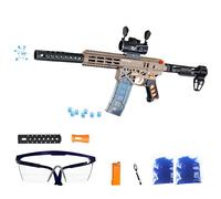 FunBlasters - Gel Blaster Gun MK7 - Pistola de agua eléctrica automática - 20000 bolas y gafas - Watersoft Potente fusil arma ametralladora - adulto Gelfire Water Gun (marrón)