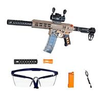 FunBlasters - Gel Blaster Gun MK7 - Pistola de bola de agua eléctrica automática - Accesorios y gafas - Watersoft Potente fusil arma ametralladora - adulto Gelfire Water Gun (marrón)