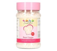 FunCakes Azúcar Perlada Extra Grande Blanca Crujiente para Hornear Gofres, Rollos, Roscón o como Decoración de Dulces, 200g, G42390
