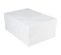 FunCakes Blanko-Caja para Tartas (40 x 30 x 15 cm), Papel, Blanco