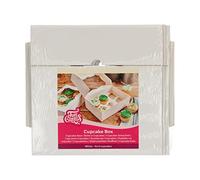 FunCakes Caja para Cupcakes 6 Blanca: Adecuada para 6 CupCakes, caja de cartón, caja de regalo para CupCakes y muffins, 3 cajas y 3 inserciones.