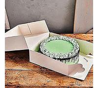 FunCakes Caja para Tartas Blanca: Caja cuadrada para tartas, Con ventana, Apta para tartas altas, 32x32x11,5 cm, 2 cajas