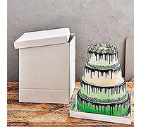 FunCakes Caja para Tartas Blanca: Caja cuadrada para tartas, tapa separada, apta para tartas decoradas, 52x52x70 cm, 1 pieza