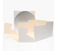 FunCakes Caja para tartas y tabla redonda para tartas (3mm): Caja cuadrada para tartas, tapa separada, apta para tartas decoradas, 30x30x15 cm, 1 caja para tartas y 1 tabla redonda para tartas