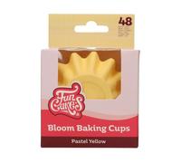 FunCakes Cápsulas para Hornear Bloom Amarillo Pastel paquete de 48, Cápsulas para Cupcakes, Magdalenas, Muffins, Moldes Individuales, 8 cm, 48 Piezas