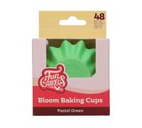 FunCakes Cápsulas para Hornear Bloom Verde Pastel paquete de 48, Cápsulas para Cupcakes, Magdalenas, Muffins, Moldes Individuales, 8 cm, 48 Piezas