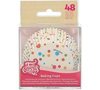 FunCakes Cápsulas para hornear Confetti: Ideal para cupcakes con temática de fiesta, Cupcakes y más, Decoración de tartas, pk/48