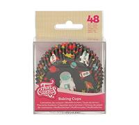 FunCakes Cápsulas para hornear Espacio: Perfectos para cupcakes con temática espacial o galáctica, Cupcakes y más, Decoración de tartas, pk/48