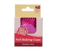 FunCakes Cápsulas para Hornear Folio Metálico Rosa paquete de 48, Cápsulas para Cupcakes, Magdalenas, Muffins, Moldes Individuales, 8 cm, 48 Piezas