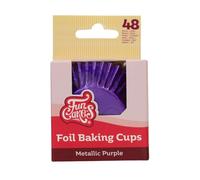 FunCakes Cápsulas para Hornear Folio Metálico Violeta paquete de 48, Cápsulas para Cupcakes, Magdalenas, Muffins, Moldes Individuales, 8 cm, 48 Piezas
