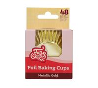 FunCakes Cápsulas para Hornear Folio Oro Metálico paquete de 48, Cápsulas para Cupcakes, Magdalenas, Muffins, Moldes Individuales, 8 cm, 48 Piezas