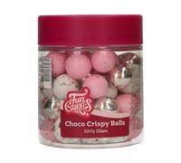FunCakes Choco Crispy Balls - Girly Glam - Decoraciones Comestibles de Chocolate, Perfecto para Decorar Tartas, Magdalenas, Bizcochos y Pasteles - Decoración de Tartas, Pastelería - 60g