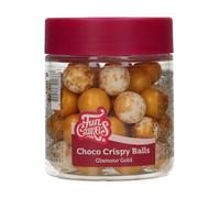 FunCakes Choco Crispy Balls - Glamour Gold - Decoraciones Comestibles de Chocolate, Perfecto para Decorar Tartas, Magdalenas, Bizcochos y Pasteles - Decoración de Tartas, Pastelería - 60g