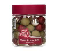 FunCakes Choco Crispy Balls - Holly Jolly - Decoraciones Comestibles de Chocolate, Perfecto para Decorar Tartas, Magdalenas, Bizcochos y Pasteles - Decoración de Tartas, Pastelería - 60g