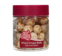 FunCakes Choco Crispy Balls - Matt Gold Splash - Decoraciones Comestibles de Chocolate, Perfecto para Decorar Tartas, Magdalenas, Bizcochos y Pasteles - Decoración de Tartas, Pastelería - 60g