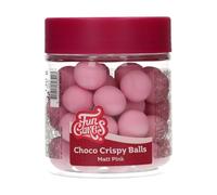 FunCakes Choco Crispy Balls - Matt Pink - Decoraciones Comestibles de Chocolate, Perfecto para Decorar Tartas, Magdalenas, Bizcochos y Pasteles - Decoración de Tartas, Pastelería - 60g