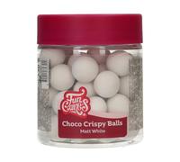 FunCakes Choco Crispy Balls - Matt White - Decoraciones Comestibles de Chocolate, Perfecto para Decorar Tartas, Magdalenas, Bizcochos y Pasteles - Decoración de Tartas, Pastelería - 60g