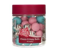 FunCakes Choco Crispy Balls - OH BABY! - Decoraciones Comestibles de Chocolate, Perfecto para Decorar Tartas, Magdalenas, Bizcochos y Pasteles - Decoración de Tartas, Pastelería - 60g