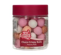 FunCakes Choco Crispy Balls - Peachy Pink - Decoraciones Comestibles de Chocolate, Perfecto para Decorar Tartas, Magdalenas, Bizcochos y Pasteles - Decoración de Tartas, Pastelería - 60g