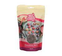 FunCakes Chocolate Melts Choco Negro: Chocolate fundido para hacer bombones dulces, goteos, glaseados, decoraciones de pasteles, lloviznas. Halal. 350g.