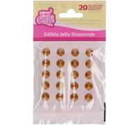 FunCakes Comestible Jelly Diamonds Pearl Gold: Listo para usar para la decoración de tartas, perfecto para elegantes tartas de cumpleaños y bodas, cupcakes y más, Set/20