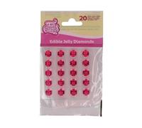 FunCakes Comestible Jelly Diamonds Pink: Listo para usar para la decoración de tartas, perfecto para elegantes tartas de cumpleaños y bodas, cupcakes y más, Set/20