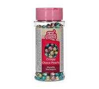 FunCakes Crispy Choco Pearls - Metallic Harlequin - Decoraciones de Chocolate, Perfecto para Decorar Tartas, Magdalenas, Bizcochos y Pasteles - Decoración de Tartas, Pastelería - 60 g