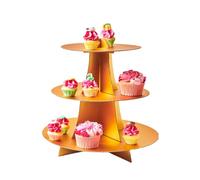 FunCakes Cupcake Stand Display Gold: 3 Niveles Soportes Cupcakes Cartón para Cupcakes y Tartas, Baby Shower, Cumpleaños, Postre, Boda, Fiesta, Té la Tarde, Fruta (Oro)