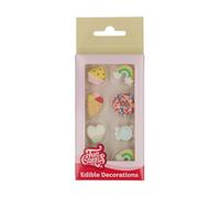 FunCakes Decoraciones de Azúcar Sweet Celebrations - Listas para Usar en Decoración de Tartas, Adecuadas para Cupcakes, Muffins y Más, Edible Cake Topper Decorations - Set de 8