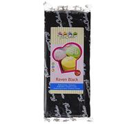 FunCakes Fondant para Cubrir Tartas, Cupcakes, Galletas o Modelar color Negro: Sabor Vainilla, Flexible, Sin Gluten, Halal, Kosher D, Apto Véganos, 1k, FC97510
