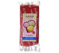 FunCakes Fondant para Cubrir Tartas, Cupcakes, Galletas o Modelar color Rojo Fuego: Sabor Vainilla, Flexible, Sin Gluten, Halal, Kosher D, Apto Véganos, 1 kg, FC97360