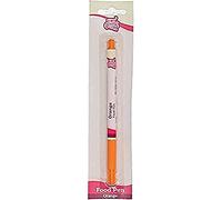 FunCakes Food Pen Naranja: Rotulador con tinta 100% comestible, punta flexible para líneas gruesas y finas, flujo de tinta fácil.tiempo de secado rápido, certificado Halal