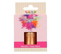 FunCakes FunColours Pintura Metálica Cooper 30 ml, Crea Efectos Metálicos en Fondant, Mazapán, Pasta de Goma, Royal Icing, Galletas
