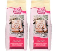 FunCakes Icing Sugar - Azúcar Glas Refinado de Calidad Pastelera, Textura Ultrafina, Perfecto para Hacer Glaseado, Buttercream o para Extender El Fondant, Halal. 900 g (Paquete de 2)