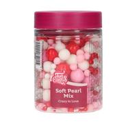 FunCakes Mix de Perlas Blandas Crazy in Love - Decoraciones para Tartas, Gran Sabor, Perlas de Azúcar Comestibles Suaves, Soft Pearls - 80 g
