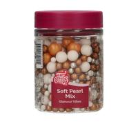 FunCakes Mix de Perlas Blandas Glamour Vibes - Decoraciones para Tartas, Gran Sabor, Perlas de Azúcar Comestibles Suaves, Soft Pearls - 80 g