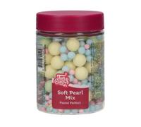 FunCakes Mix de Perlas Blandas Pastel Perfect - Decoraciones para Tartas, Gran Sabor, Perlas de Azúcar Comestibles Suaves, Soft Pearls - 80 g