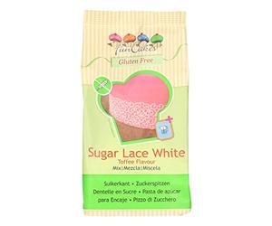 FunCakes Mix para Encaje - Blanco, Sin Gluten Mezcla Instantánea para Encaje de Pastel Blanco Comestible, Delicioso Sabor a Caramelo, Para Decoración de Pasteles, Certificado Halal, 400g