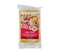 FunCakes Pasta de Azúcar Honey Gold, Fácil de usar, suave, flexible, blanda y flexible, perfecta para la decoración de pasteles, Halal, Kosher y sin gluten, 250 g Paquete de 1