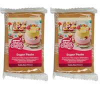 FunCakes Pasta de Azúcar Marrón Teddy Bear, 250 g (Paquete de 2)