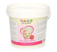 FunCakes Pasta de Goma Blanca de FunCakes: Perfecta para Flores de Azúcar, Hojas Finas, Ruffles y más, Halal, Kosher y Libre de Gluten. 1000 gr