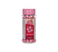 FunCakes Perlas Blandas Grandes Rosa - Perlas de Azúcar Comestibles para Tartas, Tartaletas y Cupcakes, Gran Sabor, Soft Pearls - 60 g