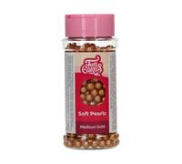 FunCakes Perlas Blandas Medianas Dorado - Perlas de Azúcar Comestibles para Tartas, Tartaletas y Cupcakes, Gran Sabor, Soft Pearls - 60 g