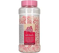 FunCakes Perlas Blandas Rosa/Blanco Mediano: Cake Sprinkles, gran sabor, perfecto para la decoración de tartas, perlas de azúcar blandas comestibles. 500 g.