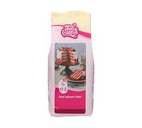 FunCakes Preparado para Red Velvet: Fácil de Usar, Pastel Suave y Esponjoso con Un Ligero Sabor a Chocolate, Color Rojo Perfecto, También Adecuado para Cupcakes Red Velvet, Halal. 1 Kg. 1000 g