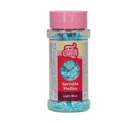 FunCakes Sprinkle Medley Light Blue, Azul Claro: Decoraciones de Azúcar, Buen Sabor, Perfectas para Decorar Tartas, Pasteles, Cupcakes y Galletas, Sprinkle Mix. 70g