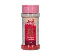 FunCakes Sprinkle Medley Red, Rojo: Decoraciones de Azúcar, Buen Sabor, Perfectas para Decorar Tartas, Pasteles, Cupcakes y Galletas, Sprinkle Mix. 70g