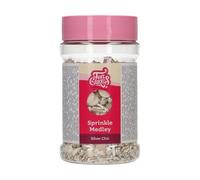 FunCakes Sprinkle Medley Silver-Chic: Decoraciones para Tartas, Gran Sabor, Adecuadas para Decorar Pasteles, Mezcla de Sprinkles - 180 g